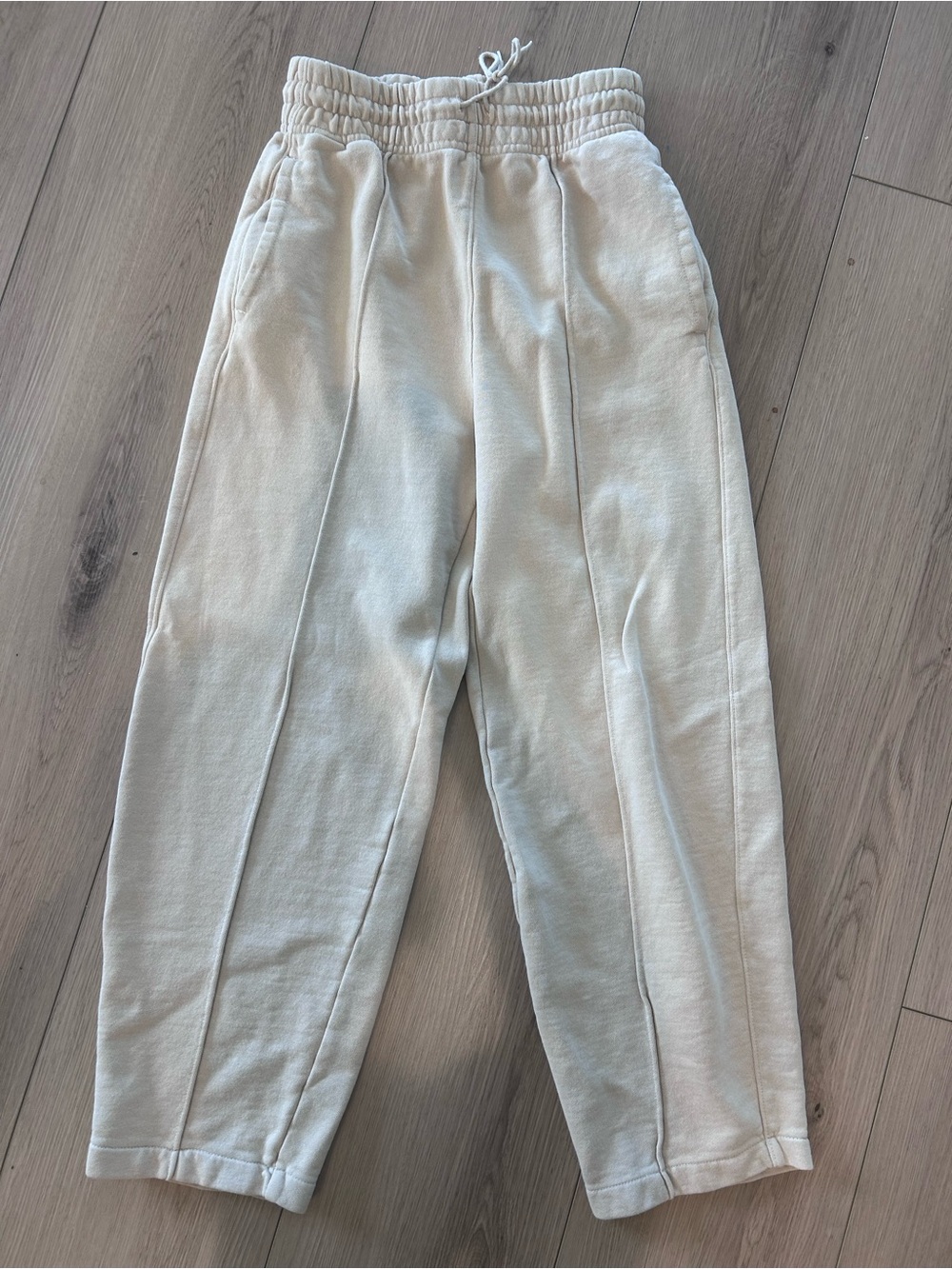 NWOT Agolde Women’s 90s Wide-Leg Cream Drawstring Casual Bowed Sweatpants XS